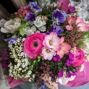 Bouquet rose violet blanc