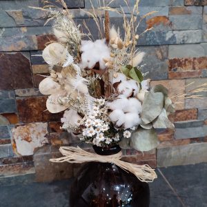 Bouquet de fleurs séchées blanc