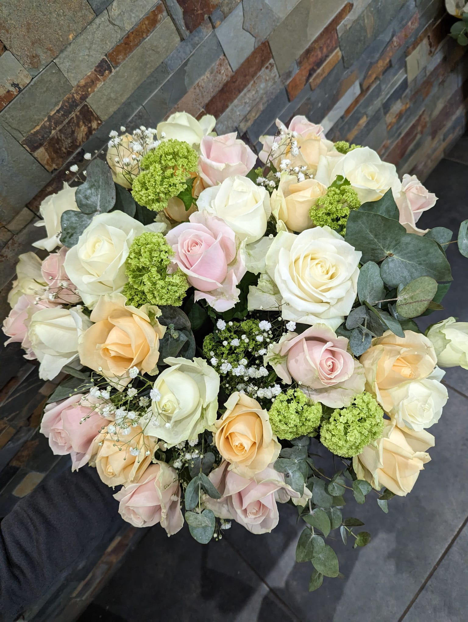 Bouquet de roses pastel