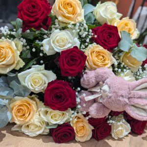 Bouquet de roses multicolores