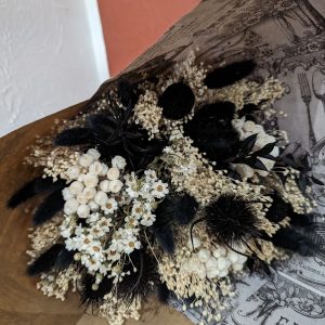 Bouquet de fleurs séchées Noir & Blanc